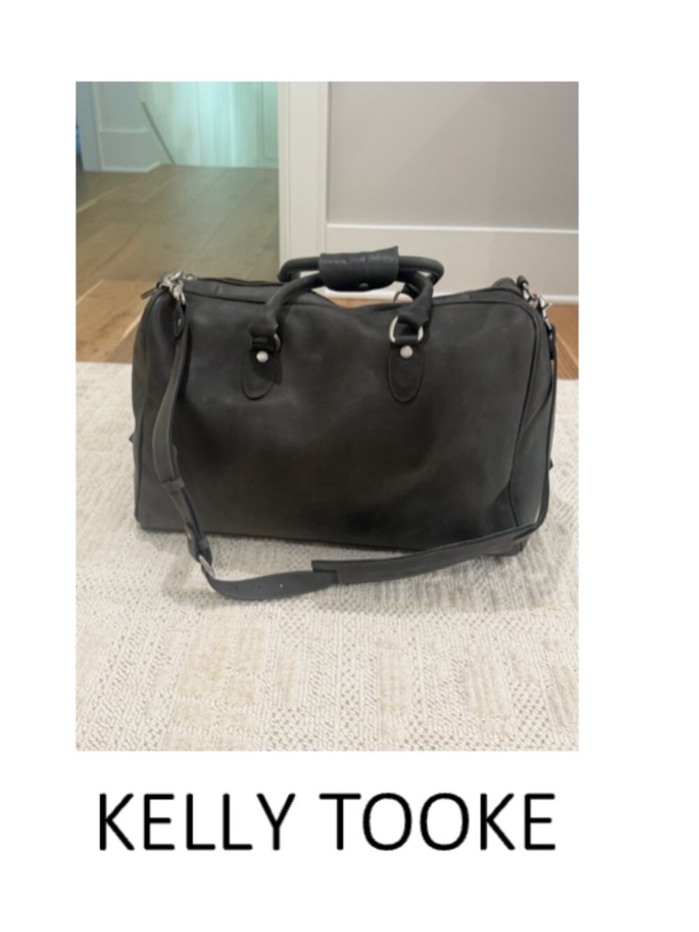 NWOT Kelly Tooke Grey Leather Duffle